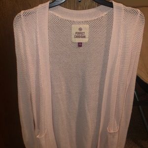 light pink see-through cardigan